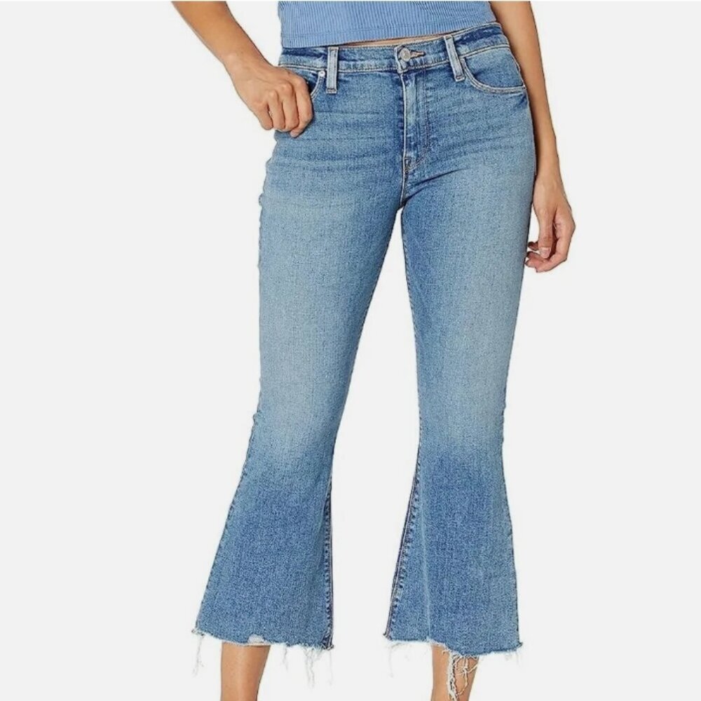 Hudson Barbara Boo High-Waisted Cropped Boot Cut Jeans – Anot Blue – Size 25 – N